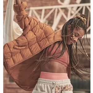 Free People FP Movement Pippa Packable Puffer in Toasted Coconut